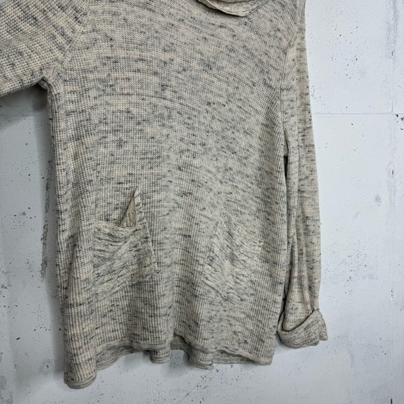 Habitat Cream Gray Speckled Cowl Neck Oversize Tunic Sweater Boucle Knit XL - Picture 7 of 12